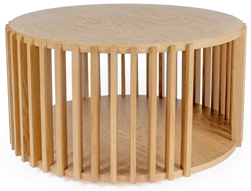 Дъбова маса за кафе , ø 83 cm Drum - Woodman