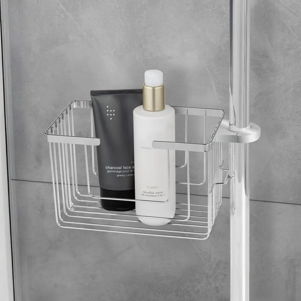 Рафт за баня без пробиване от неръждаема стомана в блестящо сребрист цвят Valognes – Wenko