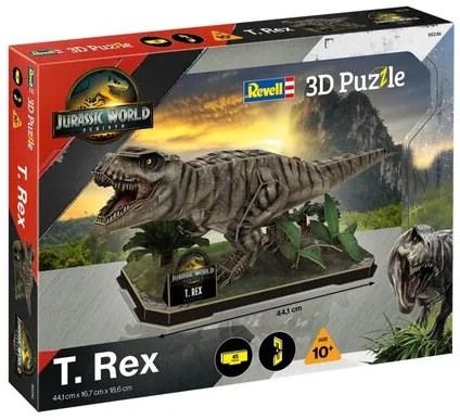 Пъзел, Revell, Джурасик свят Т-рекс 3D, 45 части