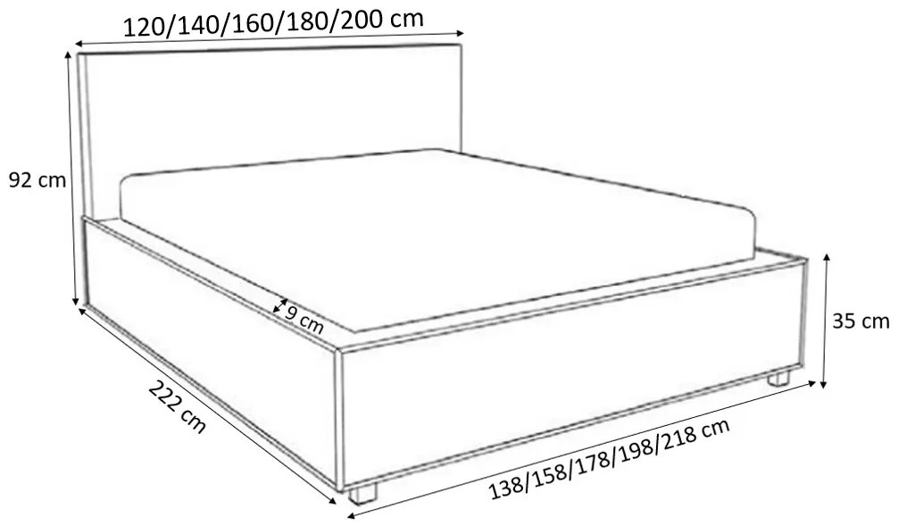 Тапицирано легло Verdo-Mpez-140 x 200