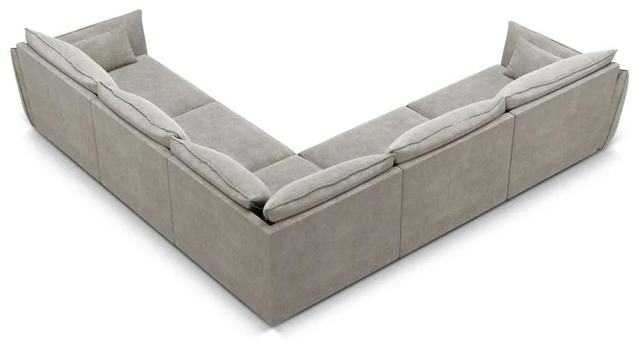 Светлосив ъглов диван (променлив) Vanda - Mazzini Sofas