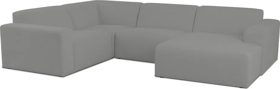 Сив ъглов диван от букле ("U" форма) Roxy – Scandic