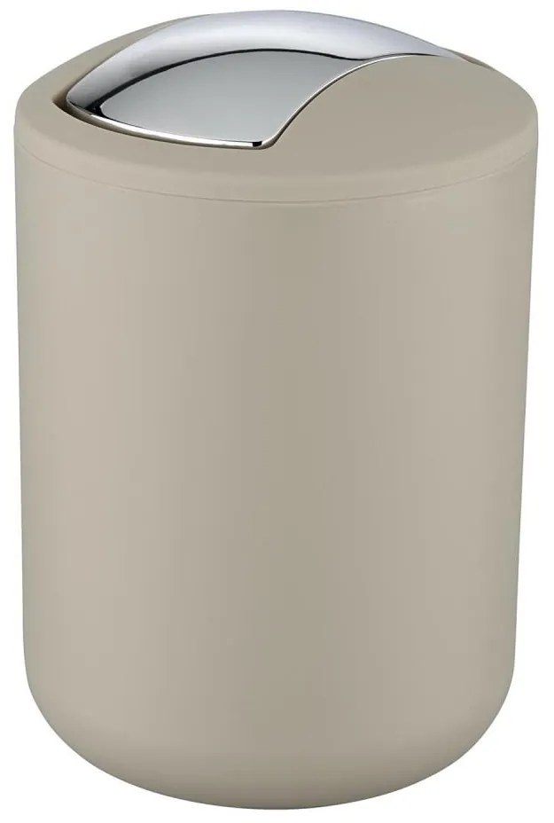 WENKO 21221100 - Кош за отпадъци BRASIL 14x21 cm бежов/лъскав хром