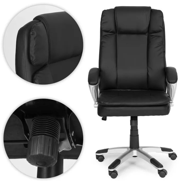 Ергономичен кожен офис стол с двойна подложка