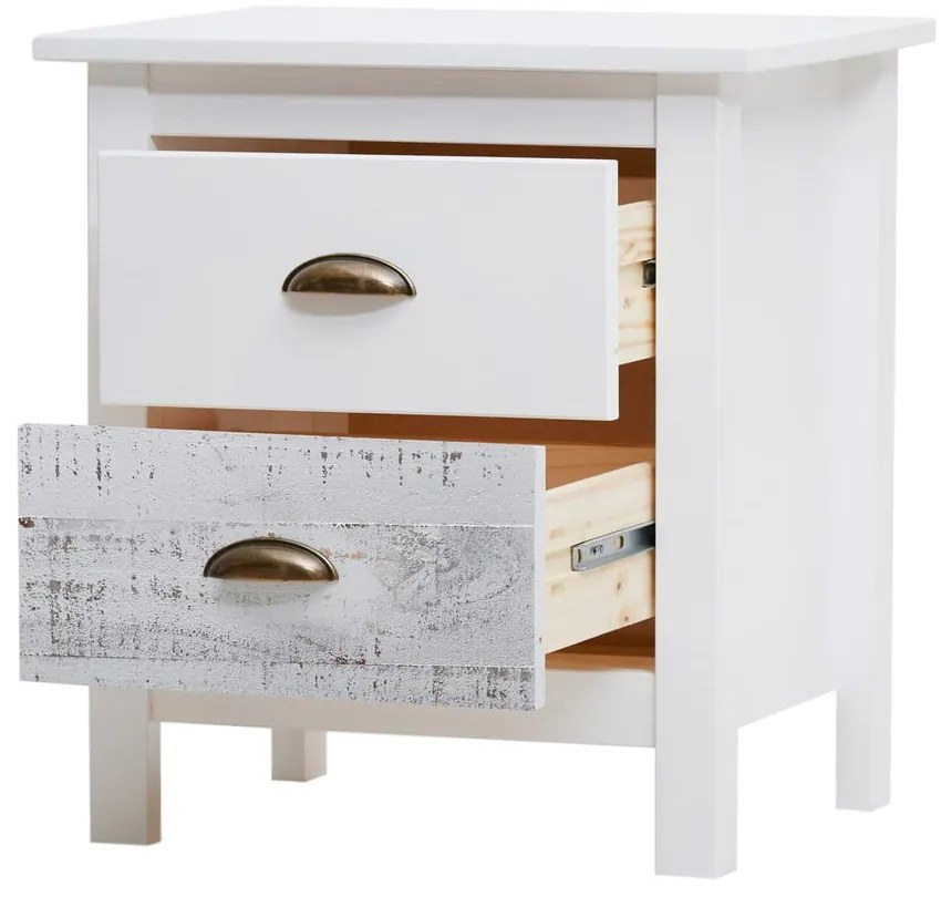 Нощно шкафче в бяло и сиво, 46 x 50 cm Romantica - Marckeric