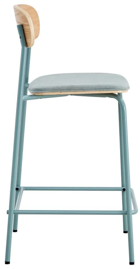 Бар столове в комплект от 2 броя в синьо-натурален цвят (височина на седалката 66 см) Adriana - Marckeric