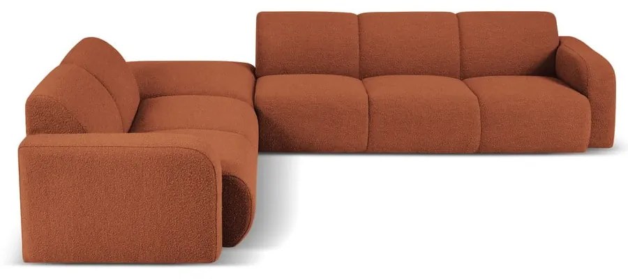 Кафяв ъглов диван от плат букле (ляв ъгъл) Molino - Micadoni Home