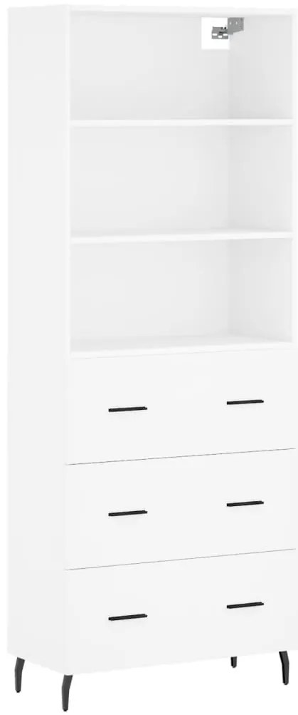 3189397 vidaXL Висок шкаф, бял, 69,5x34x180 см, инженерно дърво