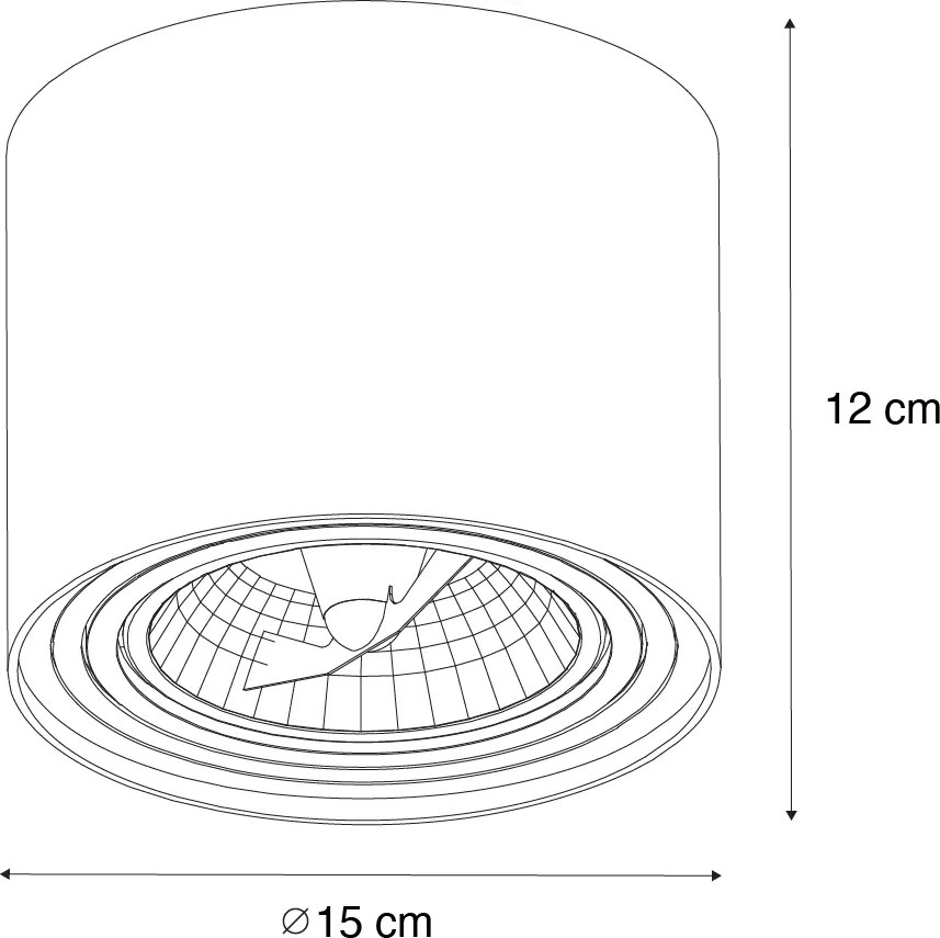 Комплект от 4 модерни черни въртящи се и накланящи се таванни прожектора AR111 - Rondoo Up