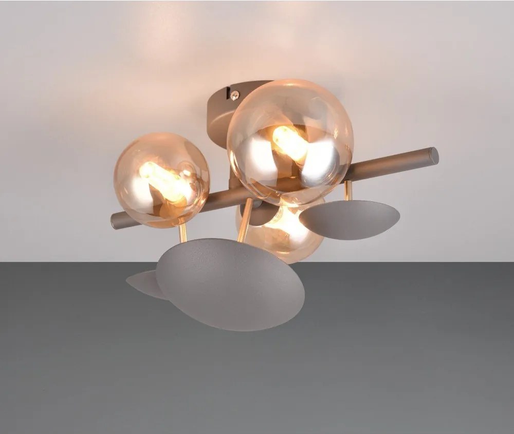 Стенна лампа в сиво-златист цвят Bubble - Trio Select