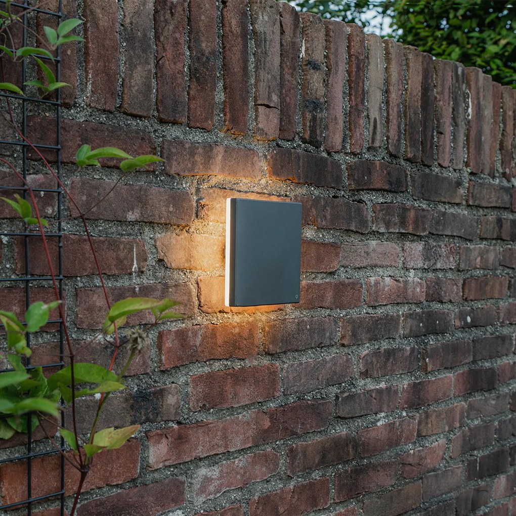 Дизайнерски стенен аплик сив алуминий 15 см с LED 9W - Skyf