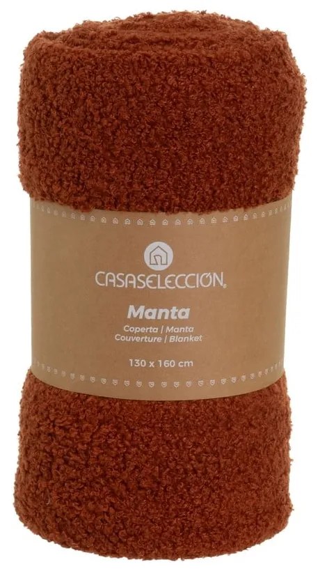 Одеяло от шерпа в тухлен цвят 130x160 cm Sherpa Bouclé – Casa Selección