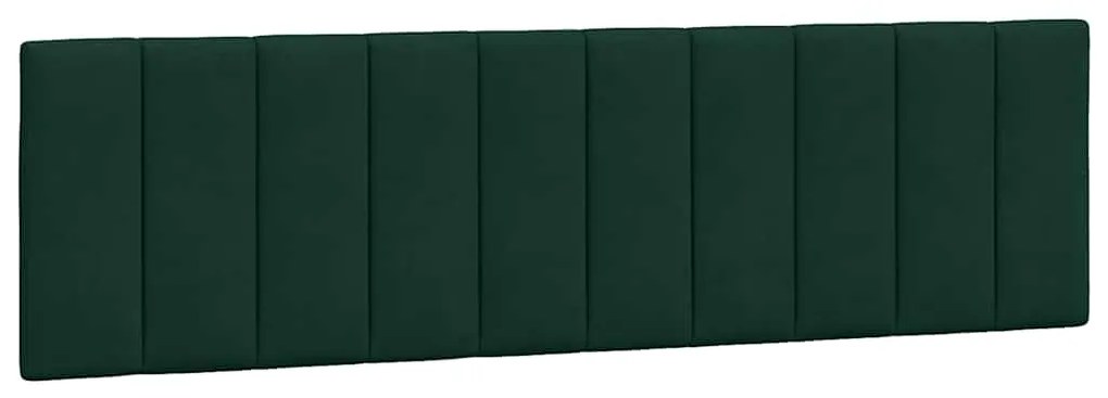 374684 vidaXL Мека табла за легло Hanko, тъмнозелена, 180 см, кадифе