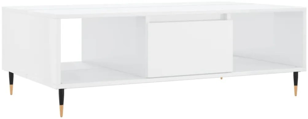 827078 vidaXL Кафе маса, бял гланц, 104x60x35 см, инженерно дърво