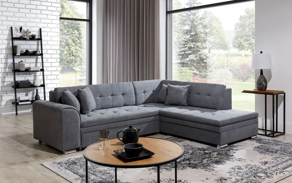 Ъглов диван Pueblo-Right-Gray Dark