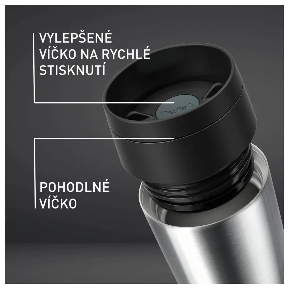 Чаша за път в сребрист цвят 360 ml – Tefal