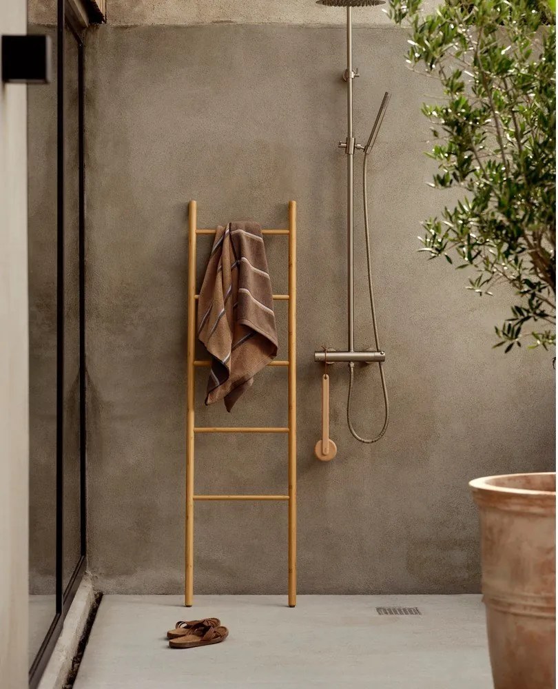 Кафява/бежова памучна хавлиена кърпа 70x140 cm Sauna – Zone