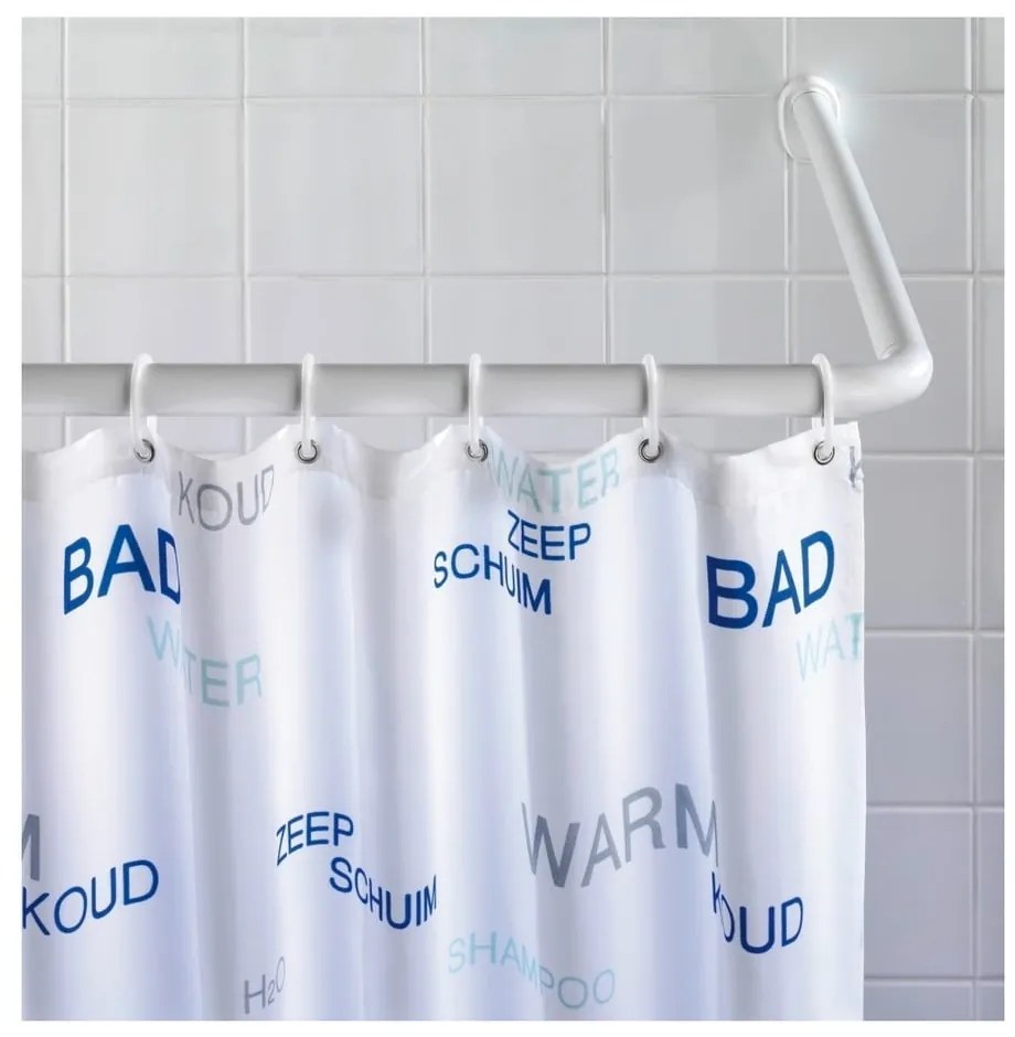 Бял универсален ъглов прът за душ завеса, ø 2,5 cm - Wenko