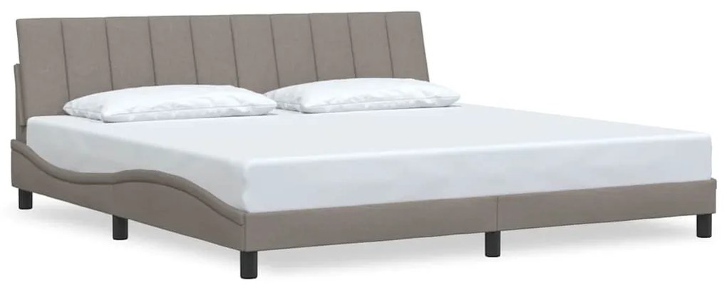 3310416 vidaXL Рамка за легло без матрак, таупе, 200x200 см, плат