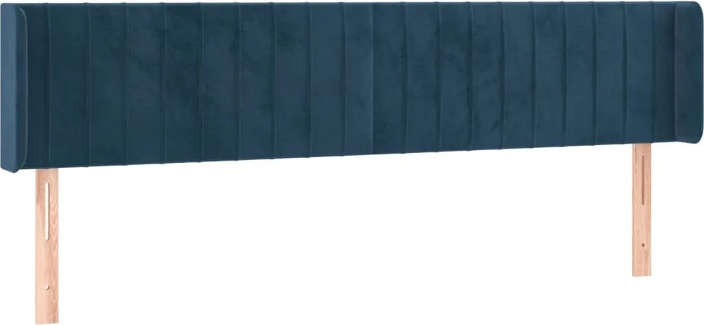 3119070 vidaXL Горна табла за легло, тъмносиня, 183x16x78/88 см, кадифе