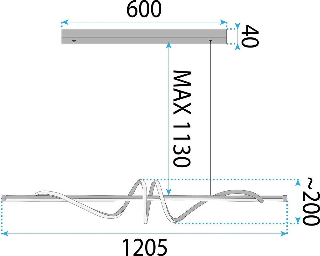 Lampa wisząca LHJ023-CP 120 cm BLACK