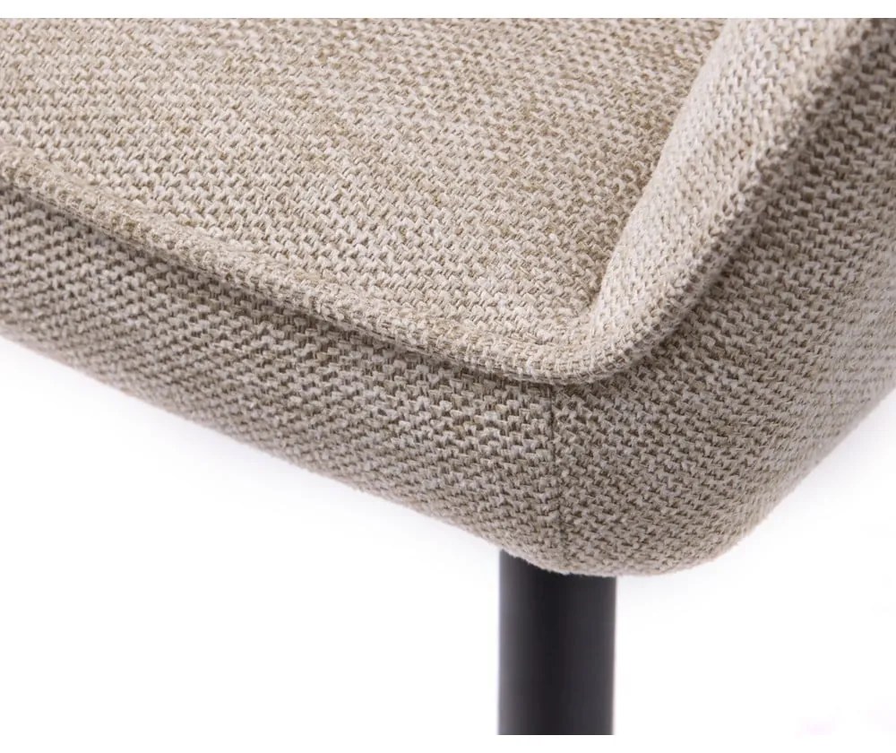 Бежов тапициран трапезен стол с подлакътници Nolan – Unique Furniture