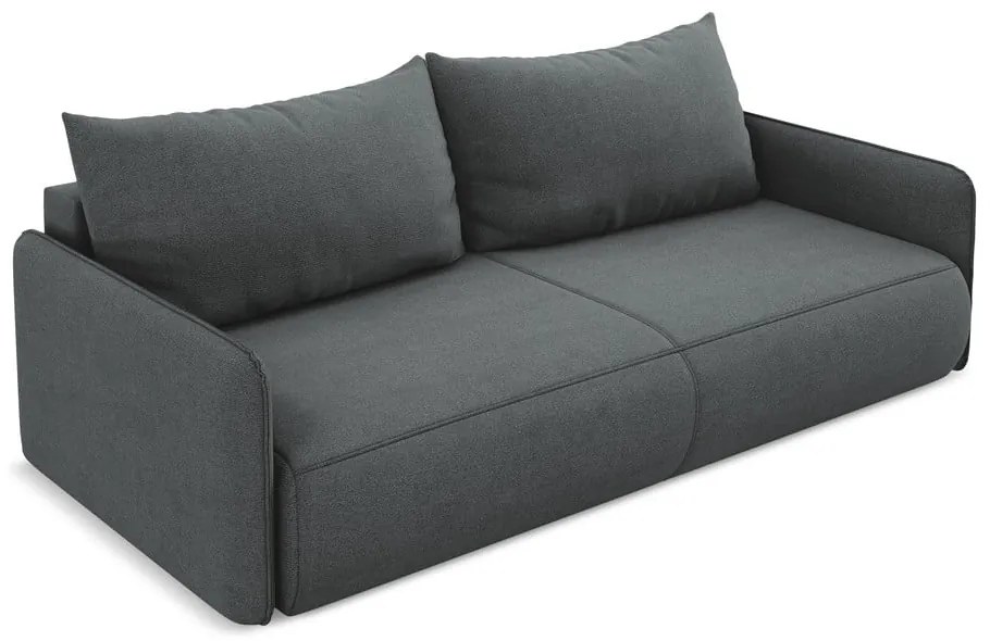 Сив разтегателен диван с място за съхранение 216 cm Nanea – Makamii