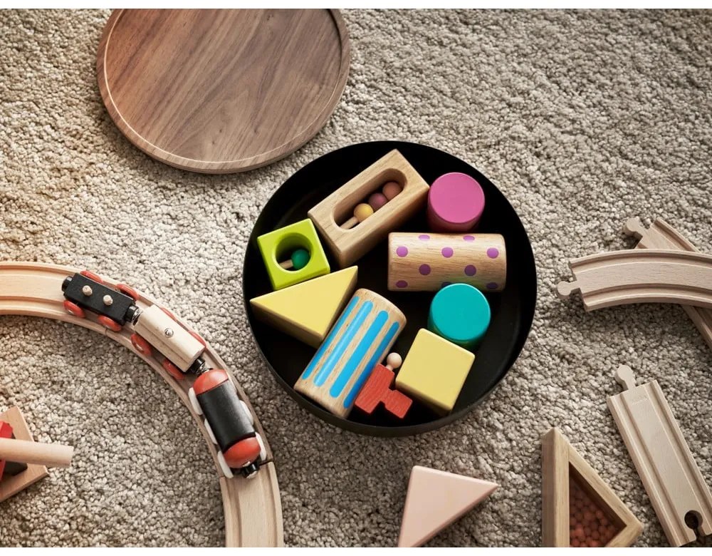 Черна метална кутия за съхранение с капак ø 22x6 cm Rin – YAMAZAKI