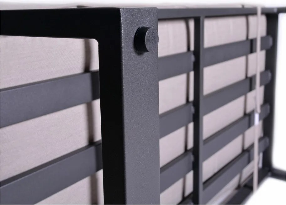 Метален градински комплект в черно и бежово за 8 души Portland - Rojaplast