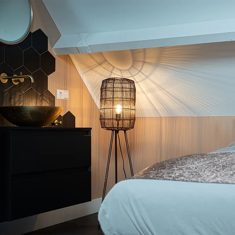 Модерна подова лампа триножник мед - Redo