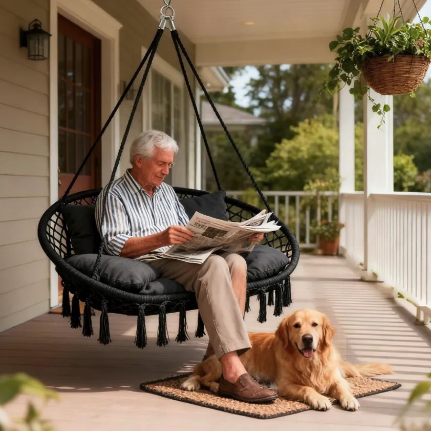 Висящ стол, щъркелово гнездо за 2 души - 320 кг Бежово