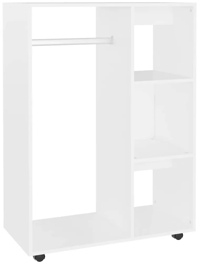 808513 vidaXL Гардероб, бял, 80x40x110 см, инженерно дърво