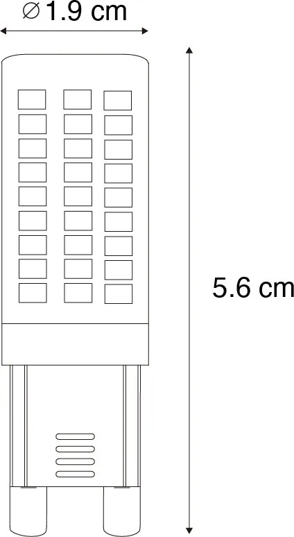 Комплект от 2 димируеми LED крушки G9 с 3 степени на димиране, опал, 4.5W, 500lm, 4000K