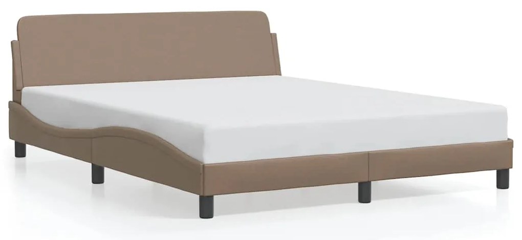 373222 vidaXL Рамка за легло Dover, капучино, 160x200 см, изкуствена кожа