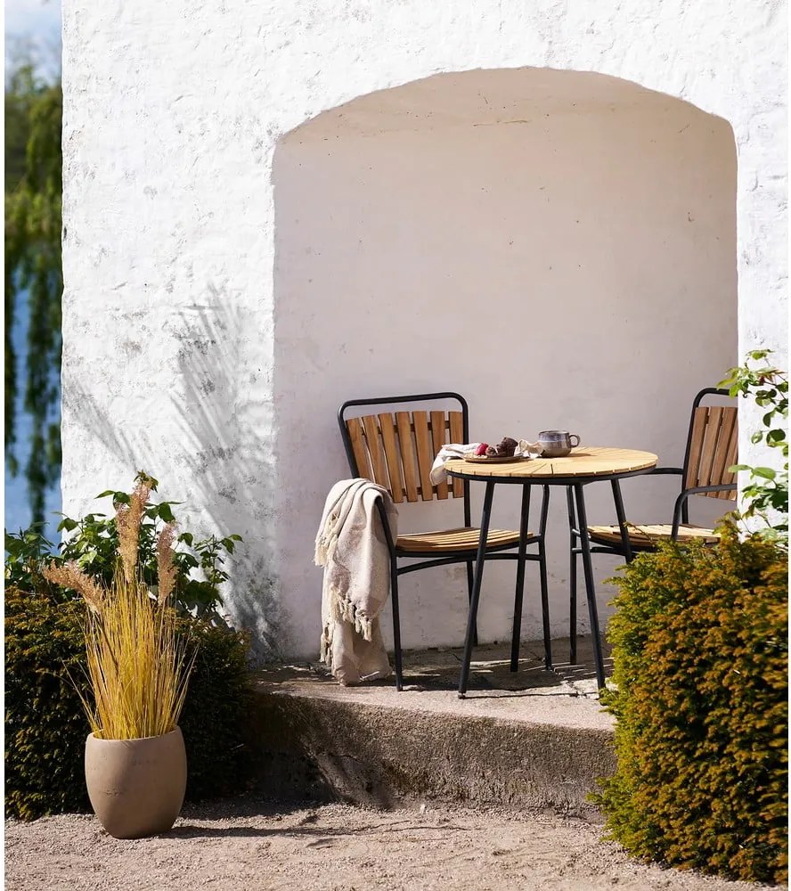 Кръгла градинска маса за хранене от масивно тиково дърво ø 70 cm Cleveland – House Nordic