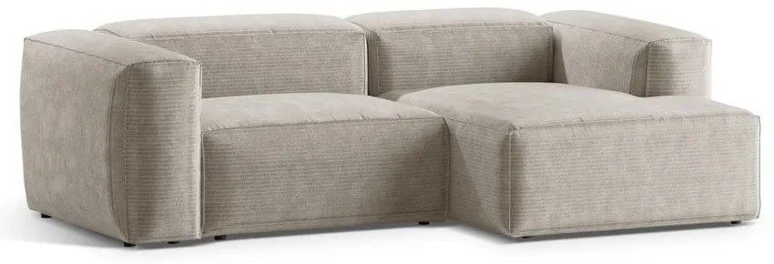 Бежов ъглов диван от рипсено кадифе (десен ъгъл) Bergamo – Cosmopolitan Design