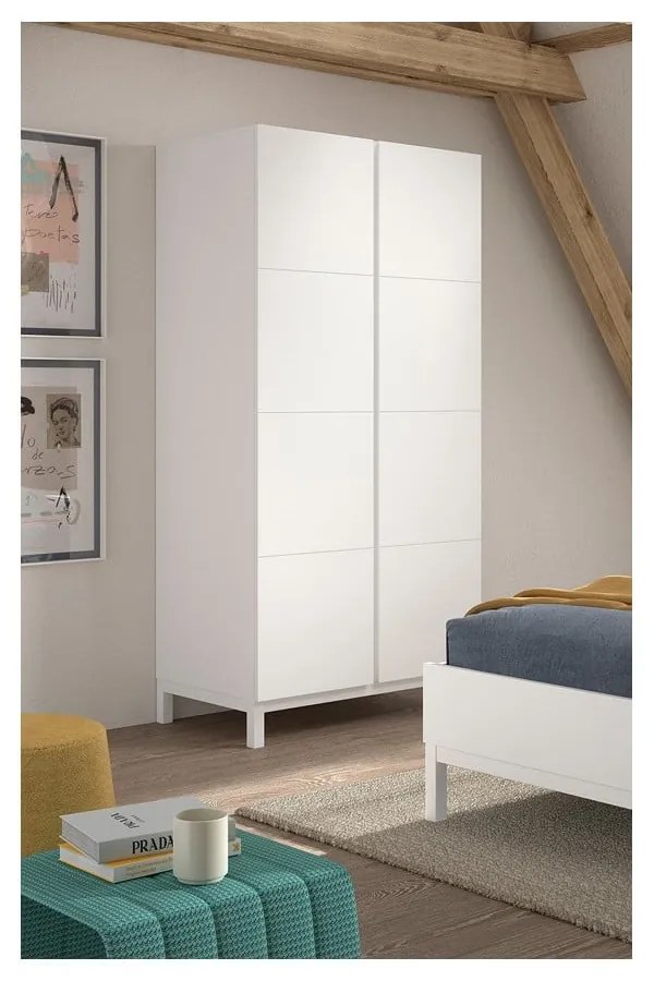 Бял детски гардероб 99x196x58 cm Eva – Vipack