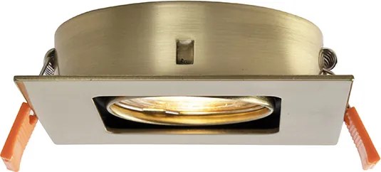 Смарт вграден спот месинг квадратен вкл. WiFi GU10 - Artemis