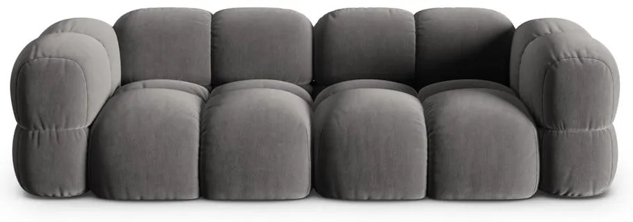Сив кадифен диван 250 cm Loretto – Cosmopolitan Design