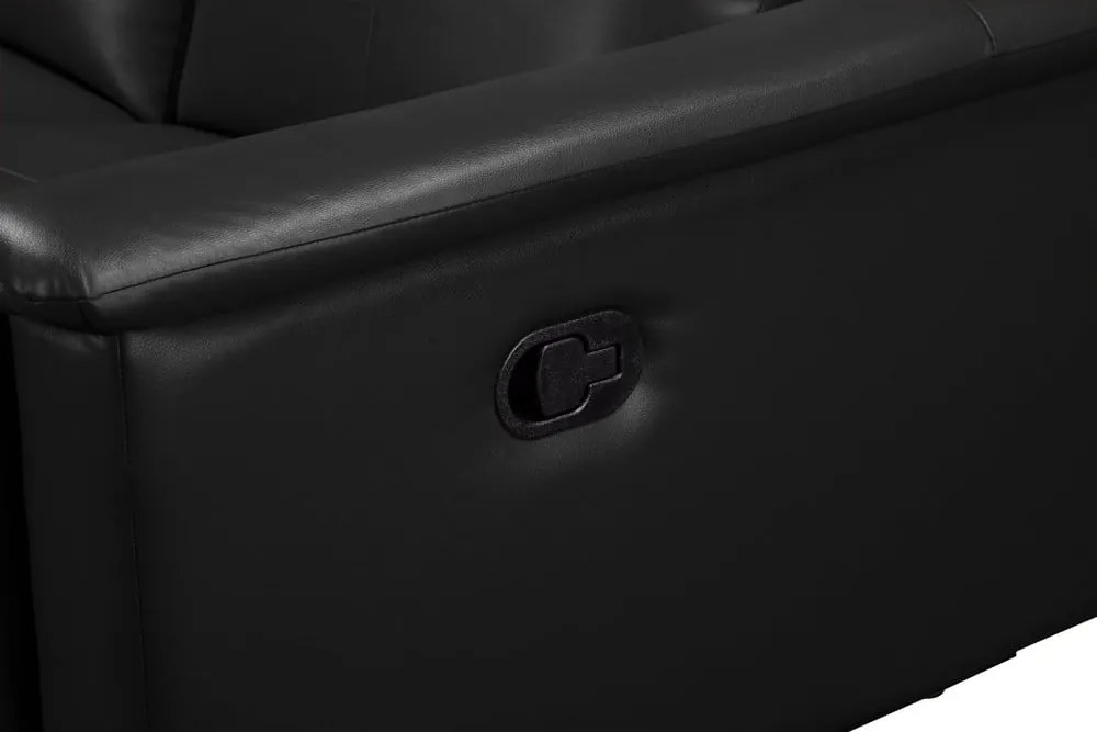Черен диван от изкуствена кожа 222 cm Lund – Støraa