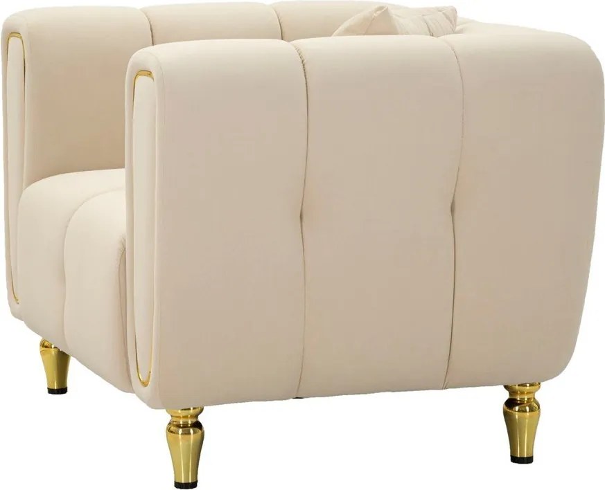 Кремаво кадифено кресло Alma – Mauro Ferretti