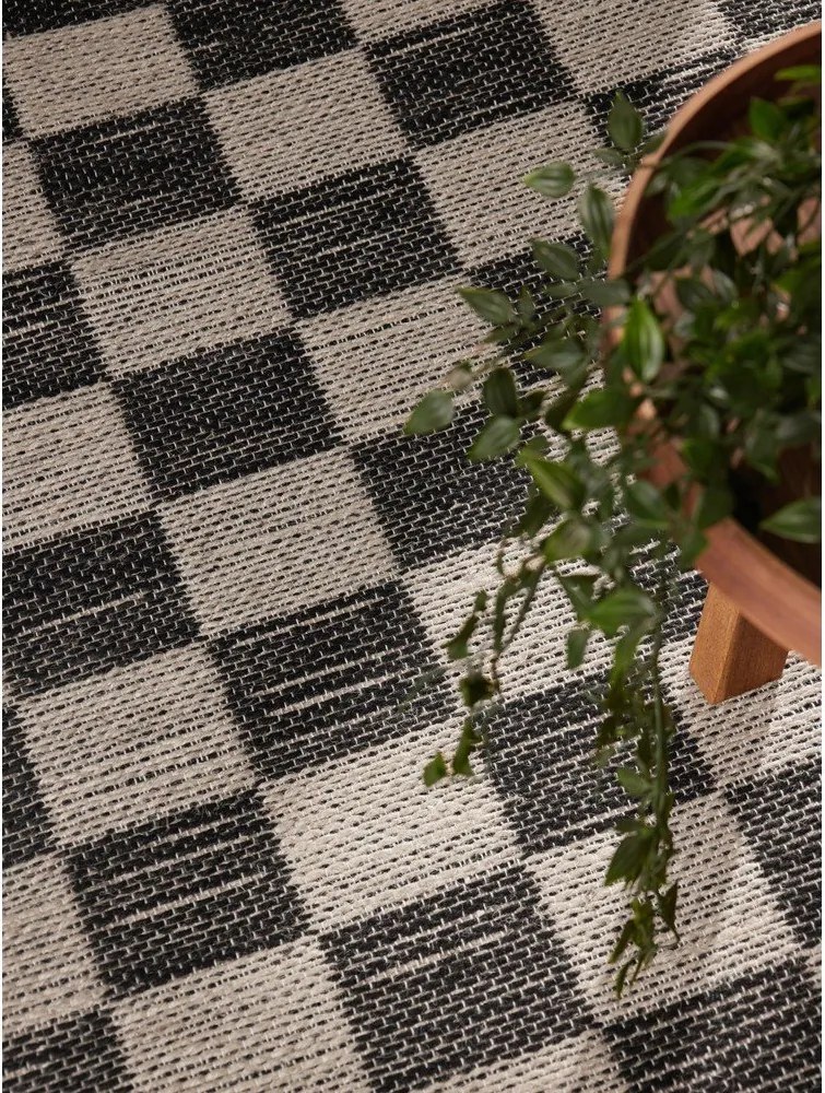 Черен/кремав двустранен/ръчно изработен килим със смес от юта 120x170 cm Rex – Hanse Home