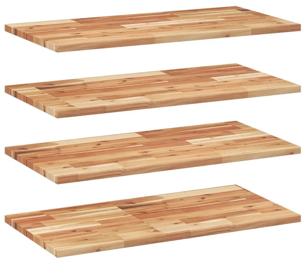 3279554 vidaXL Плаващ рафт, 4 бр, 60x40x2 см, маслен финиш, акация масив