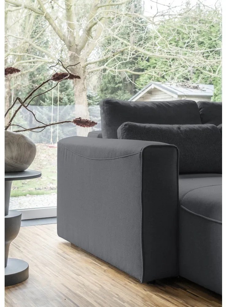 Тъмносив ъглов разтегателен диван (U-образен) Homely Tommy - Miuform