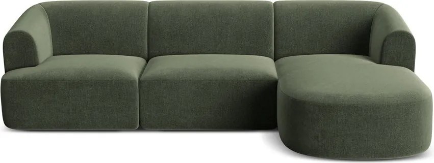 Зелен кадифен ъглов диван (десен ъгъл) Campi – Cosmopolitan Design