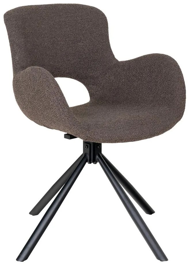 Кафяви тапицирани трапезни столове в комплект с подлакътници 2 бр. Amorim – House Nordic