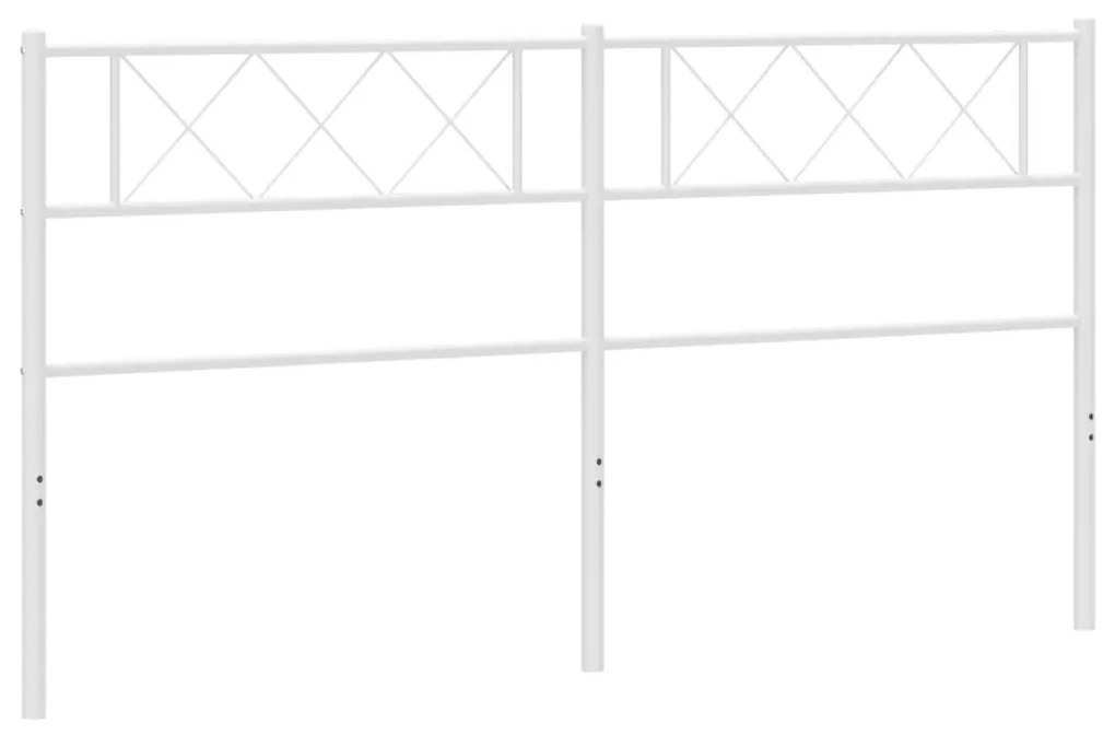 372363 vidaXL Метална табла за глава, бяла, 193 см