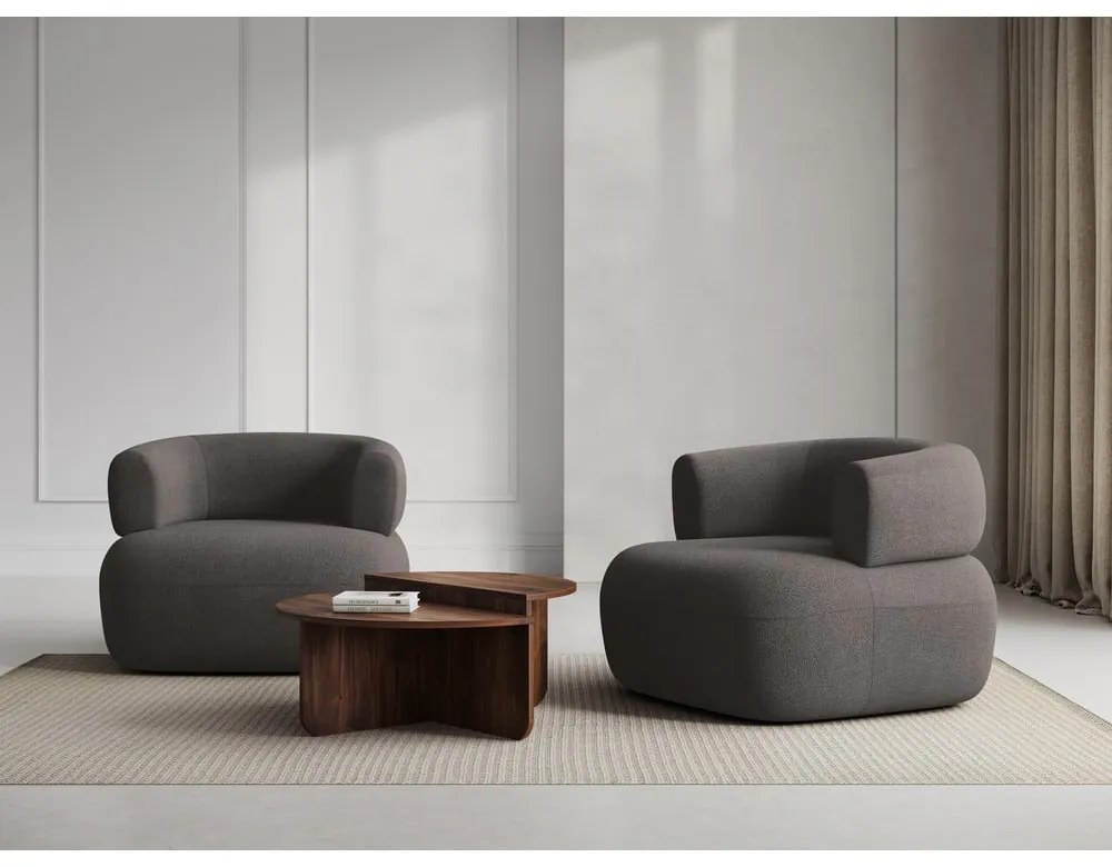 Сиво кресло от плат букле Jenny – Micadoni Home