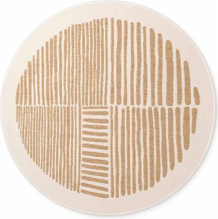 Кремав/в естествен цвят кръгъл килим за открито и закрито ø 160 cm Haringey Bounds – Ted Baker