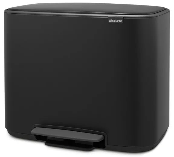 Кош за боклук Brabantia Bo Pedal 1000236, 36 л, Леко затваряне, Противоплъзгаща основа, Устойчив на пръстови отпечатъци, Черен